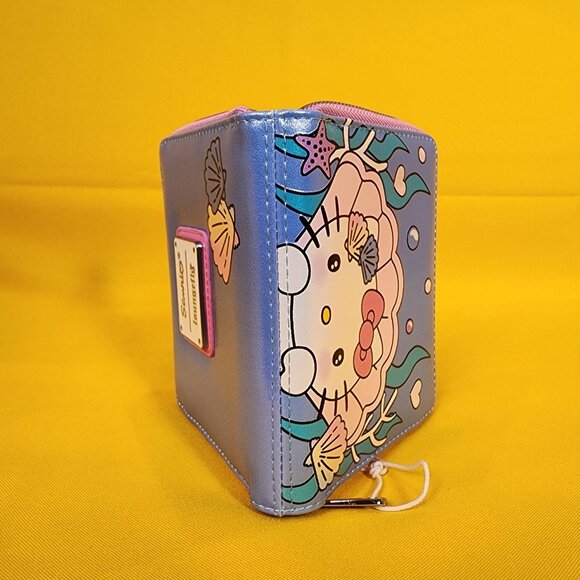 Loungefly Sanrio Hello Kitty Mermaid Metallic Iridescent Blue Zip Wallet NEW - Picture 13 of 13